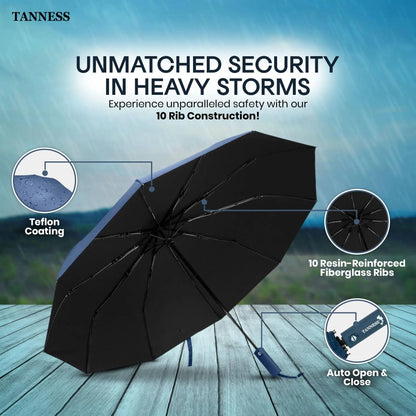 🎁2026 New Arrivals 50% OFF💥Windproof Compact Umbrella – 10 reinforced ribs flex in strong gusts without flipping. Water-repellent canopy sheds rain instantly – stay dry from your front door to the high street! 🏠🚶