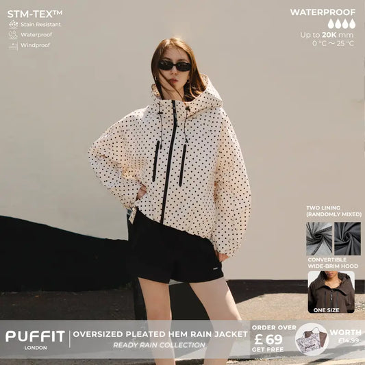🎁2026 New Arrivals 50% OFF💥Short Oversized Rain Jacket With Bubble Hem,Adjustable Cuffs