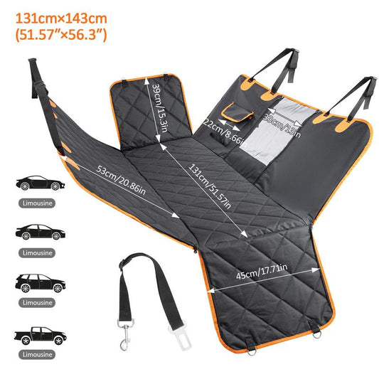 🐶 Dog Car Seat Cover Hammock with Mesh Window and Storage for Back Seat 🚗