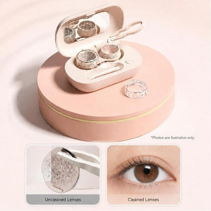 Magnetic Closure Pink Lens Travel Storage Box With Inner Vanity Mirror