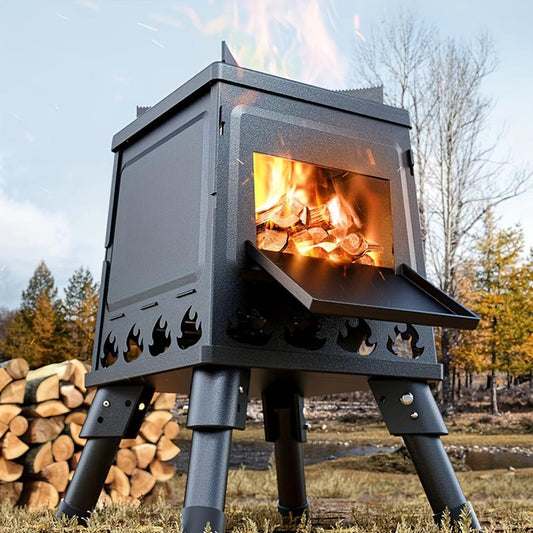 🎁2026 New Arrivals 50% OFF💥🏕️Portable Wood Burning Rocket Stove – 16 vent holes create super-efficient airflow, boils water in minutes. Heavy-duty cast iron holds heat – no more waiting around for a cuppa! ☕✨