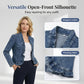 🥳2026 HOT SALE🥳💞50K+ SOLD!👵☀️ 58% OFF! Open-Front Denim Jacket – No buttons, easy on/off. Flattering ruffle trim, breathable fabric. Classic blue wash. A versatile wardrobe staple. 🌿✅