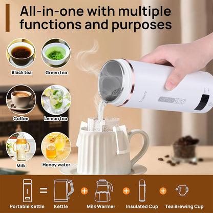 🎁2026 New Arrivals 50% OFF💥 ✨ 500ml Portable Travel Electric Kettle – 4-Stage Temp Control 45°C-100°C with Live LED Display, Rapid 5-Min Boiling, 12H Keep Warm, 360° Leak-Proof Sealing & Double-Layer Anti-Scald Shell – 520g for Hotel Office Travel ✈️