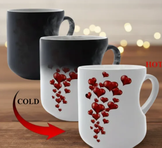 ❤️ Color Changing Heart Handle Ceramic Mug for Valentine's Day ☕