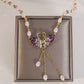 💐50% OFF ! Purple Double Swan Pendant Necklace – Fairy Elegance & Trendy 🦢💜【Limited Offer】