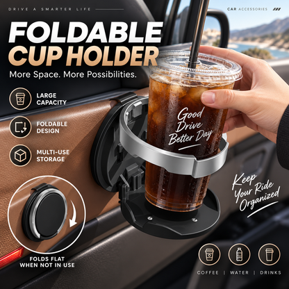 🎁2026 New Arrivals 50% OFF💥Foldable Car Door Drink Holder, Large Bore Multifunctional Bottle Storage Rack For Vehicle🚗🥤