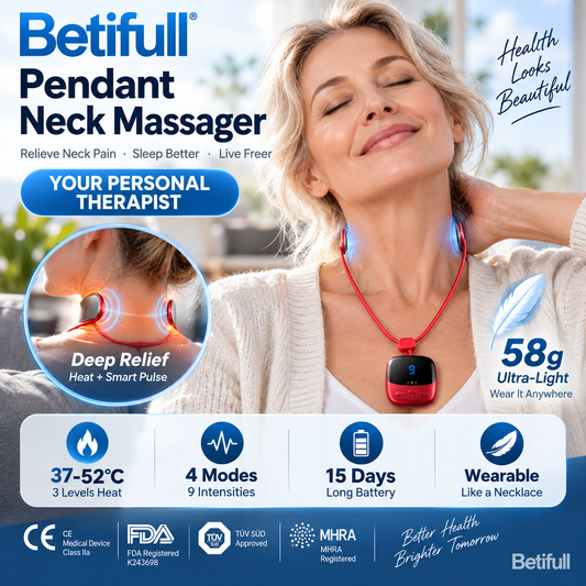 🎁2026 New Arrivals 50% OFF💥 Pendant Neck Massager – wearable design, 3 heat levels & 9 intensities melt away stiffness. No more painkillers – gentle electrical pulses relax deep neck muscles naturally! 🔥💚