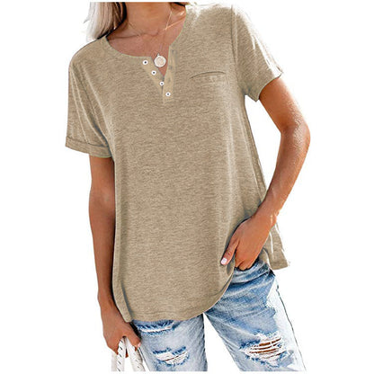 💓Quality Cotton Short-Sleeved T-shirt with Pocket