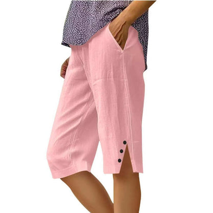 🎁2026 New Arrivals 50% OFF💥Women's Casual Solid Color Pocket Capri Pants