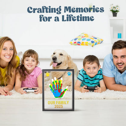 ⏳Limited-time 50% off⏰Family handprint set🎨 DIY Family Memorial Gift Kit, Acrylic Board,🖐️Colorful Paints, Holds Up to 4 Handprints