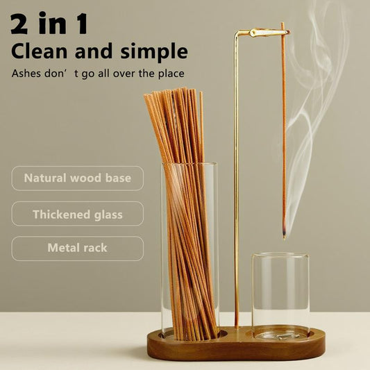 🎁2026 New Arrivals 50% OFF💥2 in 1 Incense & Candle Holder Natural Wood Base Aromatherapy Diffuser💞