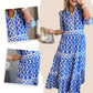 🎉Spring Specials Sale 50% OFF🌸💐Women’s Geometric Print V-Neck Maxi Dress