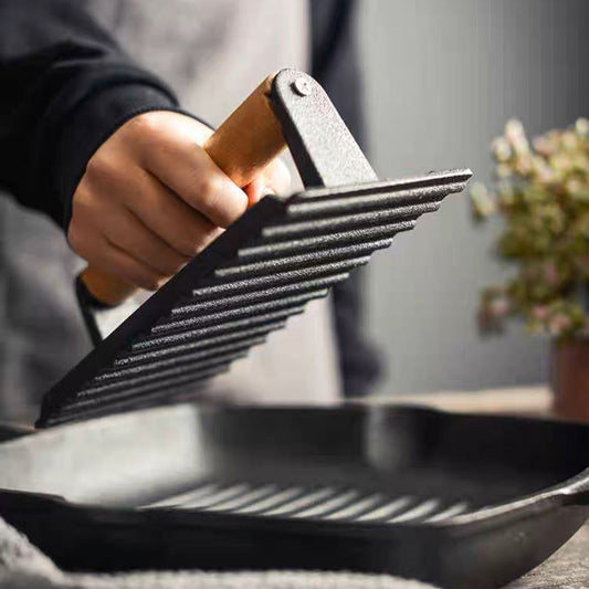 🎁2026 New Arrivals 50% OFF💥Cast Iron Steak & Burger Press‑Ridged Grill Press🥩
