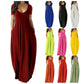 🔥Summer cool-down deal: just £13.99!💃Women's Round Neck Short Sleeve Casual Soft Fabric Long Dress