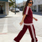 ⏳Limited-time 50% off⏰Women's Striped Top & Wide-Leg Pants Set👚👖