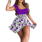 🔥💐LAST DAY SALE 50%OFF💕Summer Floral Print Smocked Waist Mini Dress