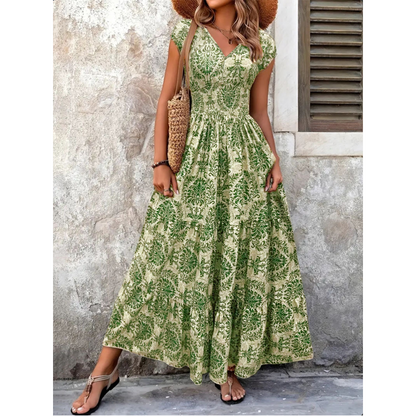 💐50% OFF! Floral Print Maxi Dress – The Essence of Spring-Summer 🌼🦋【Limited Offer】