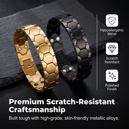 🎁2026 New Arrivals 50% OFF💥⚽ Men's Magnetic Soccer Bracelet: Hexagonal Design, Stainless Steel, Adjustable Links