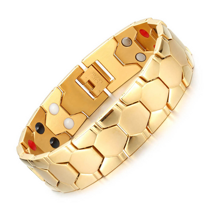 🎁2026 New Arrivals 50% OFF💥⚽ Men's Magnetic Soccer Bracelet: Hexagonal Design, Stainless Steel, Adjustable Links