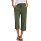 👖 LIMITED TIME 40% OFF! 🌿 Women's Cotton-Linen Blend Cropped Pants – Wide Leg, Elastic Waist, Pockets 🌱