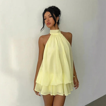 👗🌊 50% OFF! Women's Lightweight Flowy Cami Dress with Wrap Look & Flared Hem – Perfect for Summer Parties & the Beach ✨