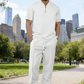Men's Summer Quarter-Zip T-Shirt & Pants Set