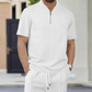 Men's Summer Quarter-Zip T-Shirt & Pants Set
