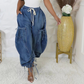 Women's High Waisted Drawstring Baggy Jogger Jeans