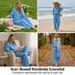 Women’s Chic Faux-Linen Two-Piece Outfit