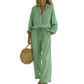 Women’s Chic Faux-Linen Two-Piece Outfit