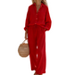 Women’s Chic Faux-Linen Two-Piece Outfit
