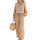 Women’s Chic Faux-Linen Two-Piece Outfit