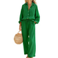 Women’s Chic Faux-Linen Two-Piece Outfit