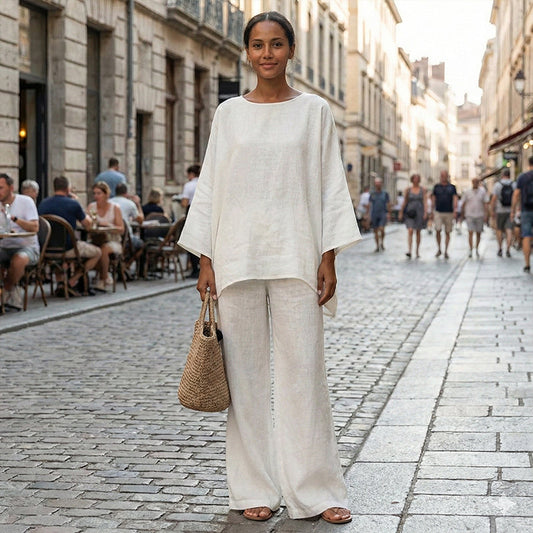 👚 50% OFF NOW! ⏳ Women's Loose Fit Long Sleeve Top & Wide Leg Pants Set – Breathable, flowy & perfect for lounging, travel or casual elegance 🧘‍♀️