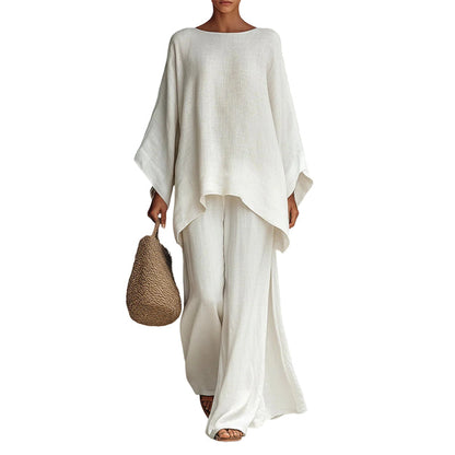 ⏳Time-Limited Special⏰Women's Loose Fit Long Sleeve Top & Wide Leg Pants Set