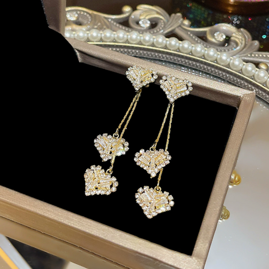 🔥Limited Time Special Price !!🎉Romantic Long Chain Heart Drop Earrings