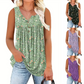 🎁New arrival 50% OFF💥Women's Printed Button Sleeveless Top