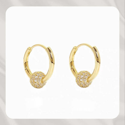 🥳HOT SALE🥳💥50% OFF! 🔥 Gold Circle Earrings with Small Ball – Hypoallergenic, Long-Lasting Shine & Perfect for Daily Wear 🌟