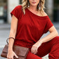 👖 LIMITED-TIME 50% OFF! ✨ Women's Off Shoulder Jumpsuit – Adjustable Waist, Soft Cotton, Tapered Cuffs, Solid Color 🍃