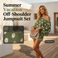 Bohemian Off-Shoulder Printed Jumpsuit Set
