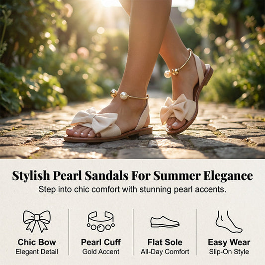 🦋Summer Hot Sale 50% OFF!!⚡50K+ SOLD!🎀Stylish Pearl Ankle Strap Sandals
