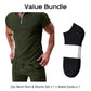 📢📢50% OFF !! ⏰ Summer Casual Zip-Neck Shirt & Shorts Set – Breathable, stylish & perfect for hot days – lightweight 2-piece comfort 🩳