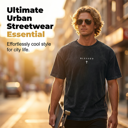 👕 50% OFF NOW! ✝️ Men's Vintage T-Shirt with Cross & Letter Print – Soft Cotton, Relaxed Fit & Perfect for a Classic Casual Look 🏠