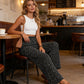 Women's Smocked High Waist Wide Leg Pants