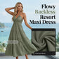 Last day – 50% OFF + free shipping on 2+ items! 🚚💨Women's Halter Neck Backless Tiered Maxi Dress