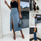 🔥2026 Hot sale 30% OFF🔥Stylish Button Closure Split Denim Bodycon Skirt