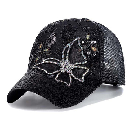 🥳2026 New Style🥳💞50K+ SOLD!💥50% OFF! 🔥Rhinestone Butterfly Sequin Baseball Cap