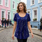 📢📢50% OFF !! ⏰Women's Floral Print Pleated Tunic Top🌸