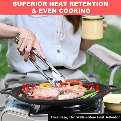 📢📢50% OFF !! ⏰Non-Stick Cast Iron Griddle Pan with Handles