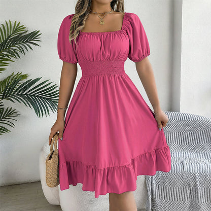 🔥 Hot sale 50% OFF🔥Summer Casual Ruffle Hem Midi Dress